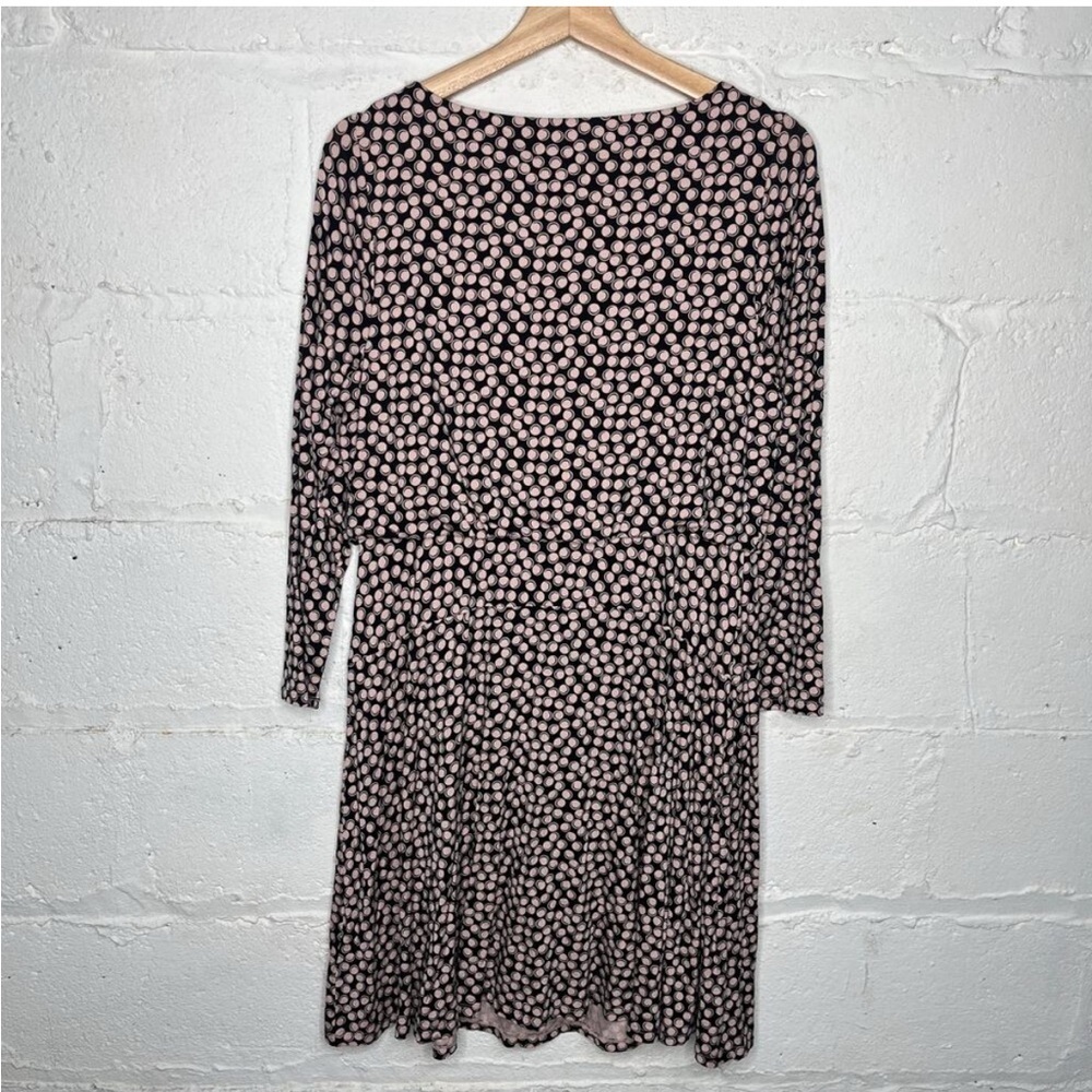 Boden Women's Black Pink Dot Print Long Sleeve Nellie Jersey Dress Size 14 - Picture 3 of 6